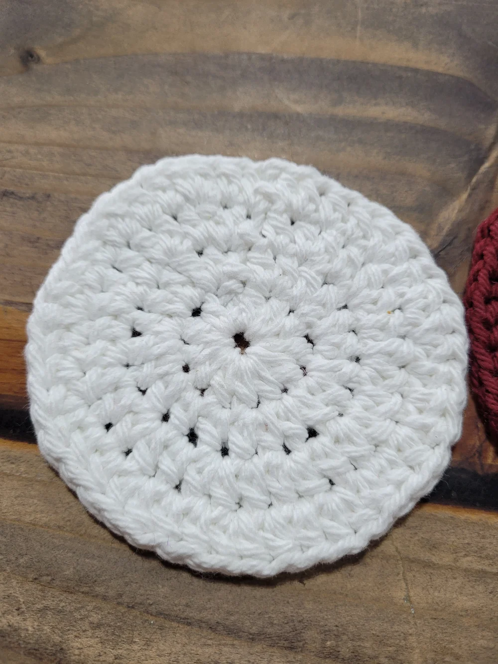 Handmade Crochet Set - Burgundy and White
